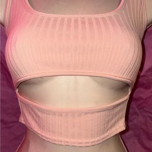 Prettylittlething cut out crop top tank top